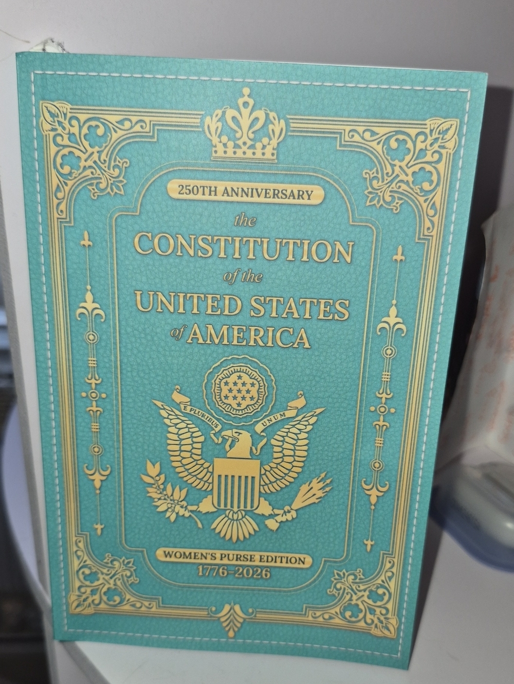 Women's Purse Edition Constitution of the United States - Teal / Gold Nwt